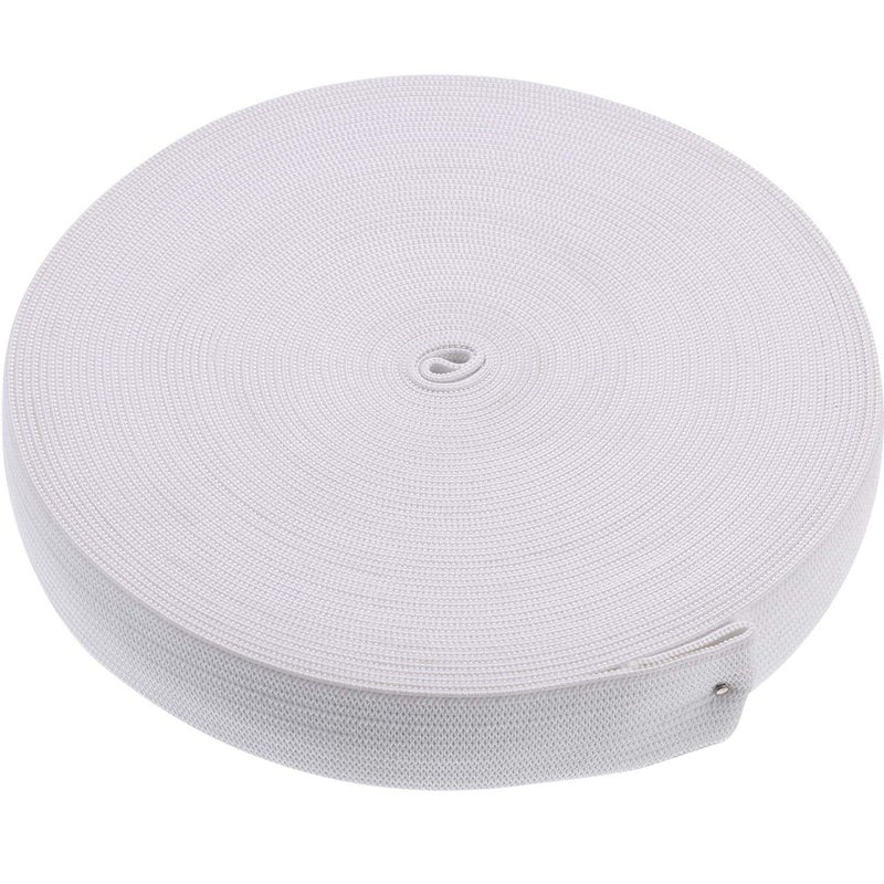 Barcelonetta | 50 Yard X 1" Inch | Sewing Elastic | Elastic Band Spool | Knit Roll, Stretch, Craft Elastan | Made in USA (White) - Image 1